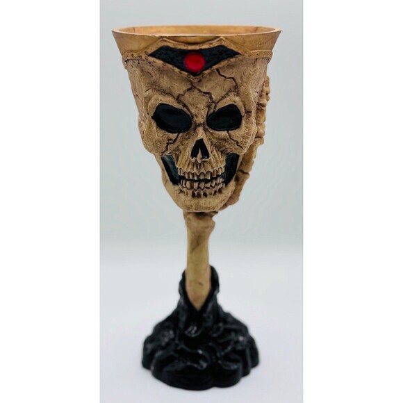 Halloween Resin Skeleton Pillar Candlestick Holder 8" Scary Spooky Decorations - Picture 1 of 11